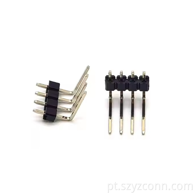 Cabeçalho de pino de passo de 2,54 mm Ângulo reto de fileira única SQ0,64 mm H2,5 mm 14P (3) 2.54mm Pitch Pin Header Single Row Right Angle SQ0.64mm H2.5mm 14P (3)